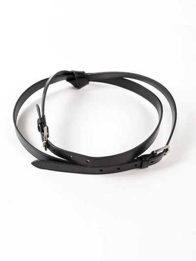 Shop Alexander Mcqueen Double Buckle Knotted Belt In Black