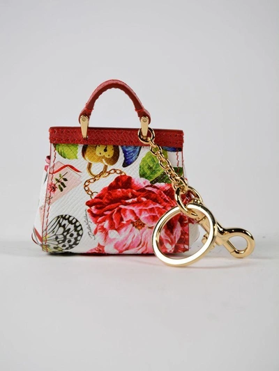 Shop Dolce & Gabbana Charm Key Holder In Hamsecret Fdo Bianco