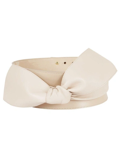 Shop Alexander Mcqueen Bow Front Belt In Nude