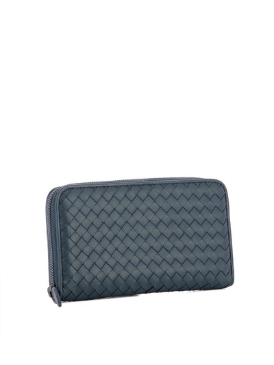 Shop Bottega Veneta Blue Leather Wallet