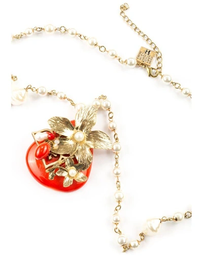 Shop Edward Achour Pearl Necklace In Rouge