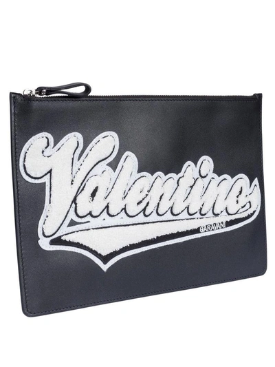 Shop Valentino Logo Patch Clutch