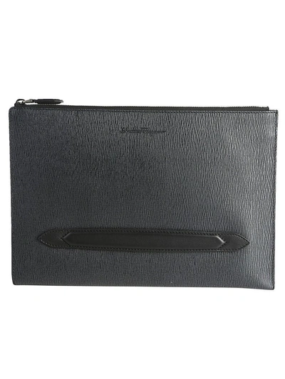 Shop Ferragamo Revival 3 Clutches In Grigio - Nero