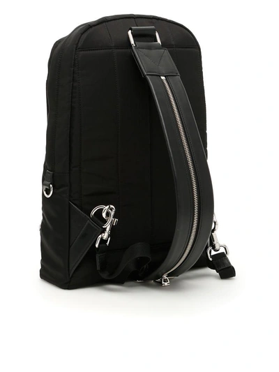 Shop Dolce & Gabbana Nylon Backpack With Logo Patch In Nero/nero (black)