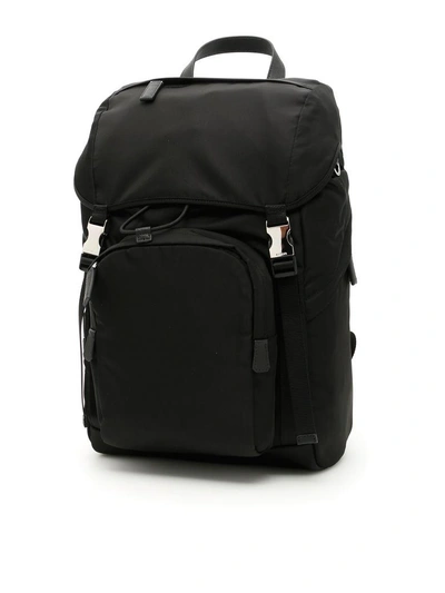 Shop Prada Character Nylon Backpack In Nero M (black)