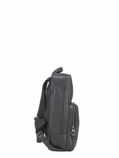 Shop Bottega Veneta Woven Detail Backpack In Black