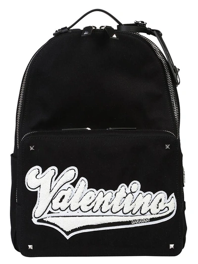 Shop Valentino Backpack In Bianco-nero