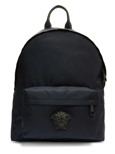 Shop Versace Palazzo Medusa Backpack In Blu Navy