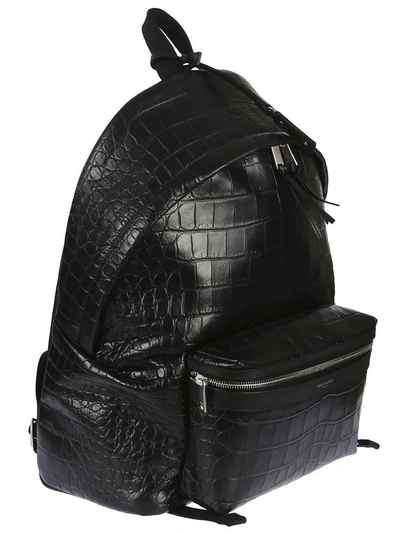 Shop Saint Laurent Croc Print City Backpack