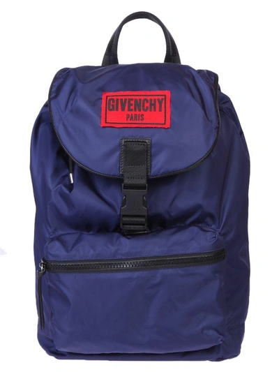 Shop Givenchy Blue Logo Backpack