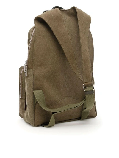 Shop Valentino Logo Backpack In Olive|verde
