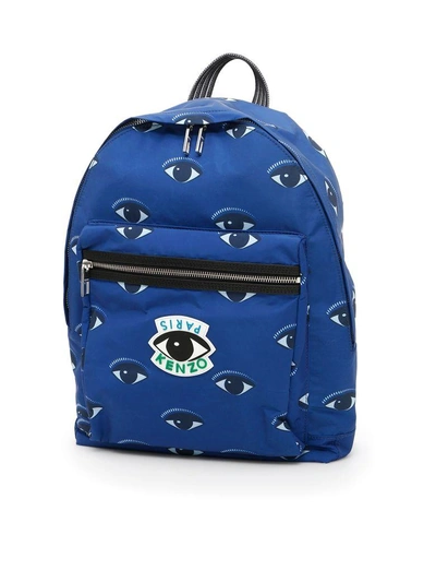 Shop Kenzo Multi Eye Backpack In Bleu Oltremerblu