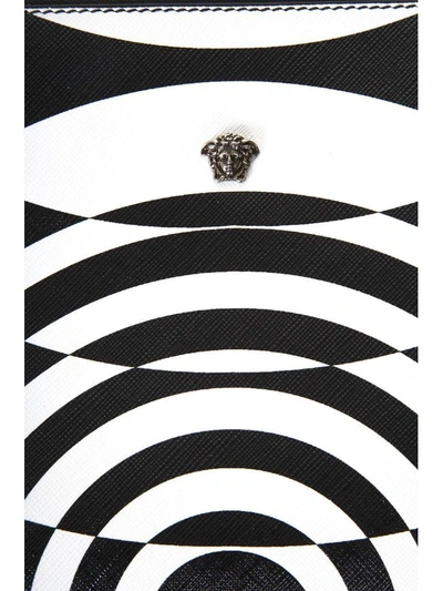 Shop Versace Black &amp; White Nylon Clutch In Black/white