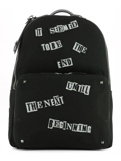 Shop Valentino Black Fabric Backpack