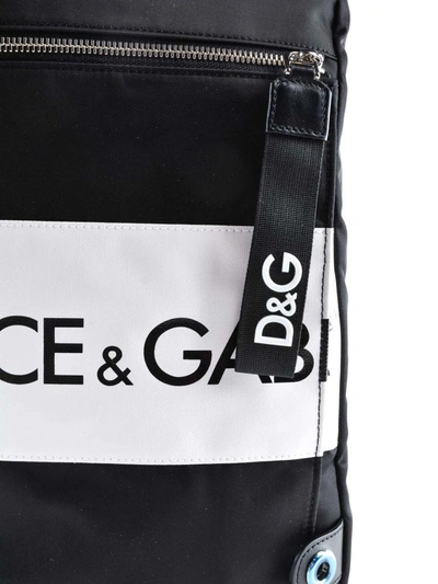 Shop Dolce & Gabbana Convertible Strap Logo Backpack In 8bblack