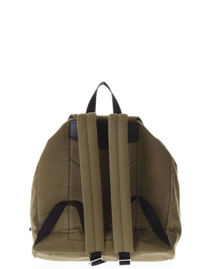 Shop Saint Laurent Noe Green Gabardine Patch-work Backpack