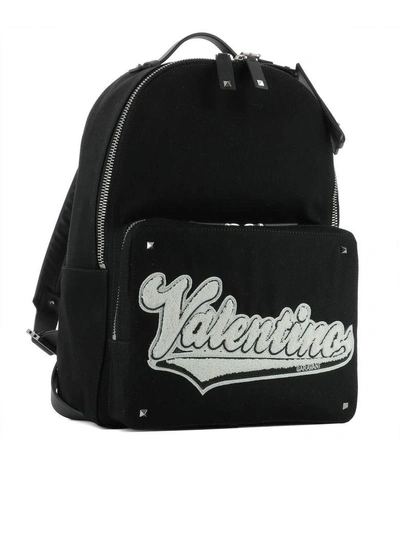 Shop Valentino Black Fabric Backpack