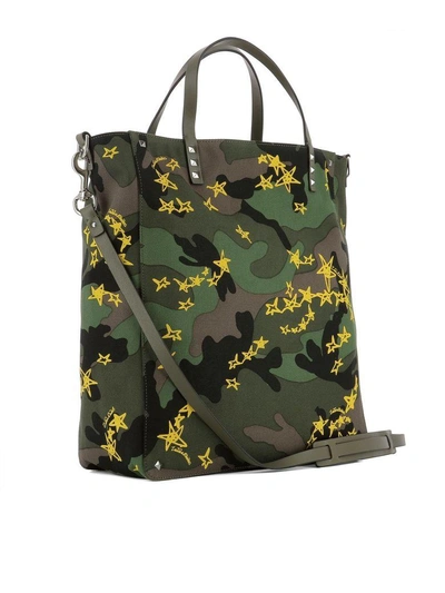 Shop Valentino Green Fabric Handle Bag