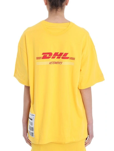 Vetements Dhl Edition Layered Cotton Crewneck T-shirt In Yellow | ModeSens