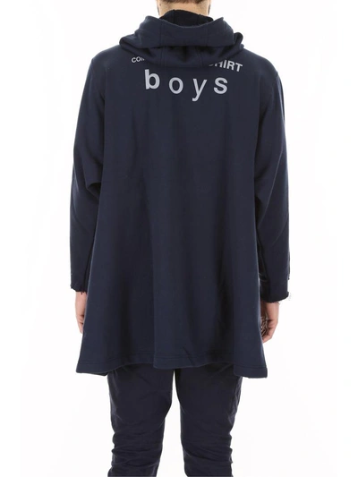 Shop Comme Des Garçons Boys Oversized Hoodie In Navy|blu