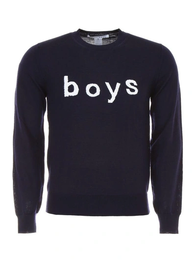 Shop Comme Des Garçons Boys Boys Pullover In Navy|blu