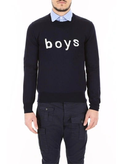 Shop Comme Des Garçons Boys Boys Pullover In Navy|blu