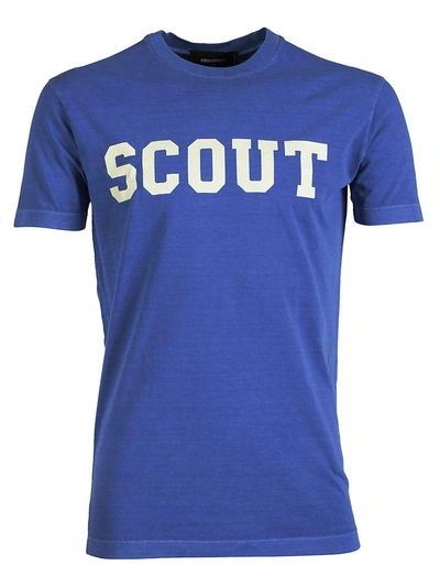 Shop Dsquared2 Scout Print T-shirt In Blu