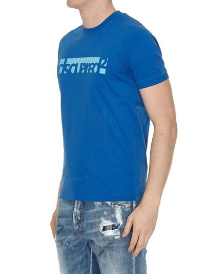 Shop Dsquared2 Logo T-shirt In Blue