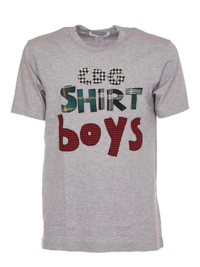 Shop Comme Des Garçons Shirt Comme Des Garçons Tartan Logo T-shirt In Grey