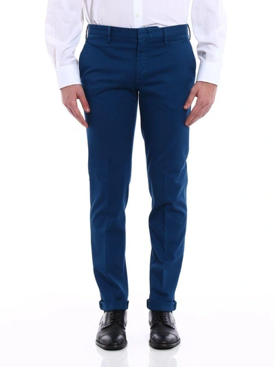 Shop Prada Drill T.c Trousers In Vwu Dark Cerulean