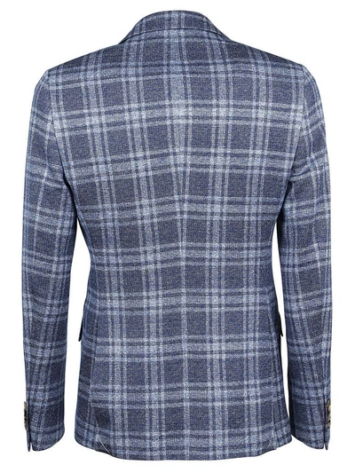 Shop Etro Check Blazer In Blue