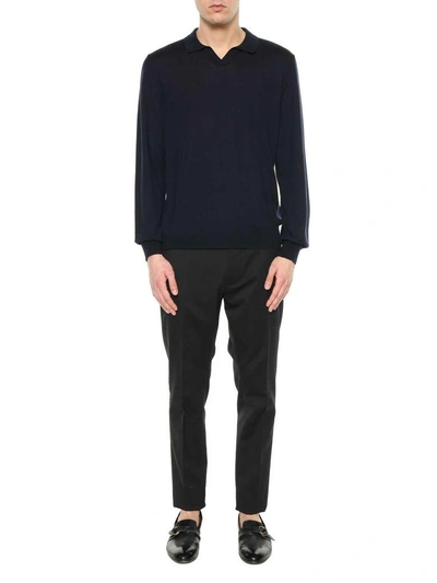 Shop Z Zegna Polo Style Sweater In Blu