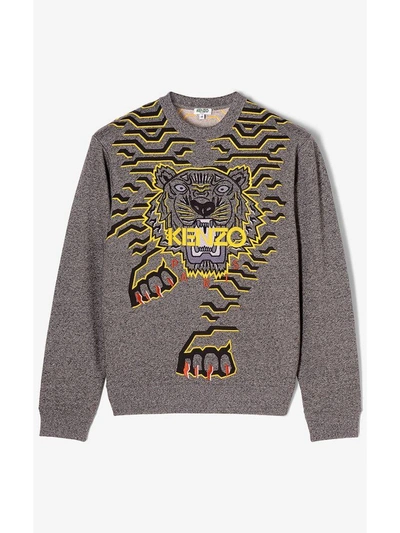 Shop Kenzo Anthracite Geo Tiger Sweatshirt In Grey