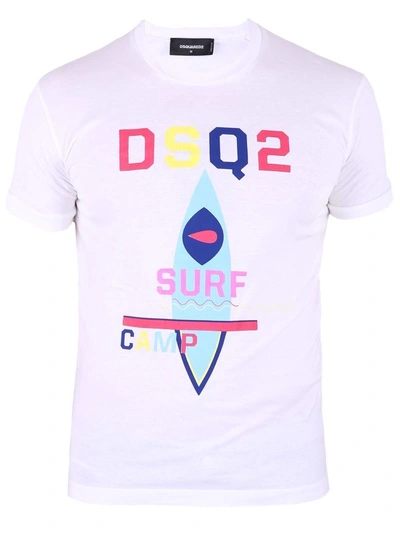 Shop Dsquared2 White Front Printed T-shirt