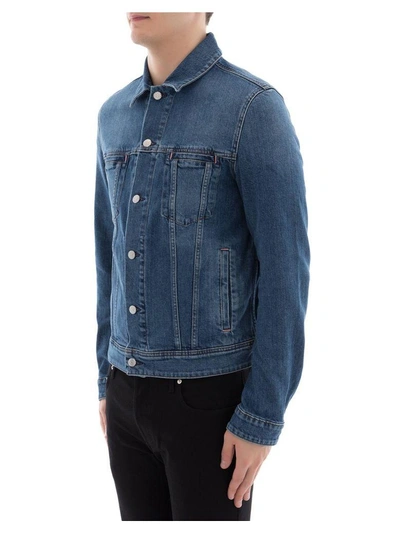 Shop Acne Studios Blue Cotton Jacket