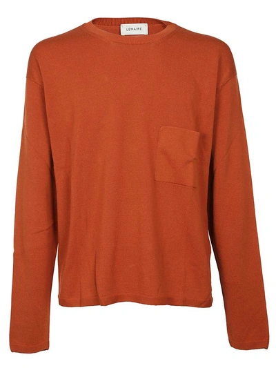 Shop Lemaire Long Sleeved T-shirt In Sienna