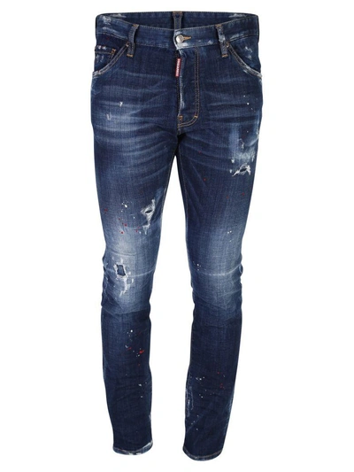 Shop Dsquared2 Distressed Denim Jeans In Blue