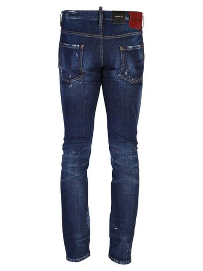 Shop Dsquared2 Distressed Denim Jeans In Blue