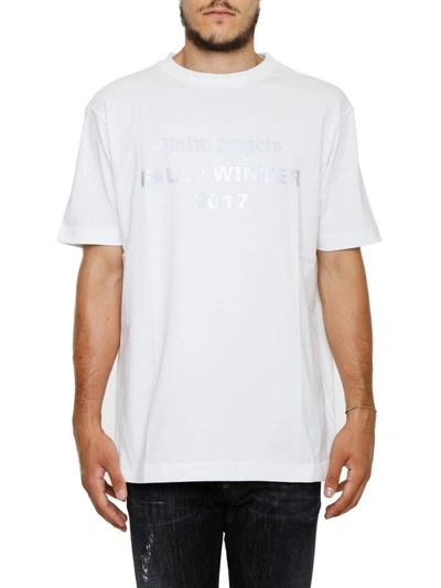 Shop Palm Angels Season T-shirt In White Reflbianco