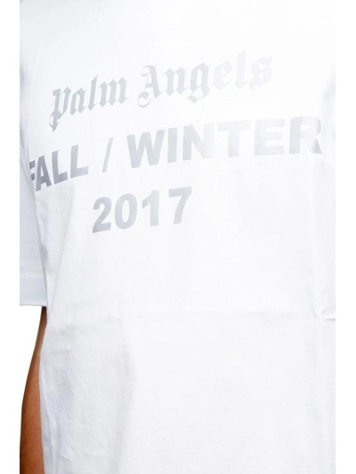 Shop Palm Angels Season T-shirt In White Reflbianco