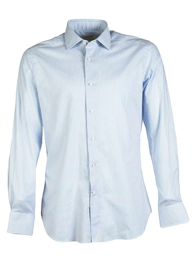 Shop Bagutta Striped Pattern Shirt In Blue