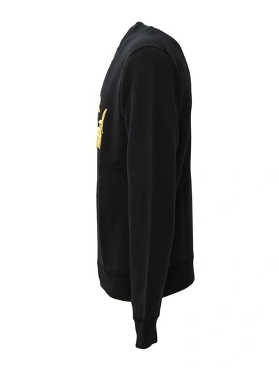 Shop Dsquared2 Black Cotton Sweatshirt In Nero+oro