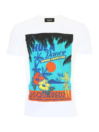 Shop Dsquared2 Hula Dance T-shirt In Biancobianco