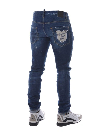 Shop Dsquared2 Clement Patchwork Jeans In Denim