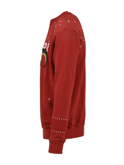 Amiri Alligator Crew Neck Sweatshirt In Red | ModeSens