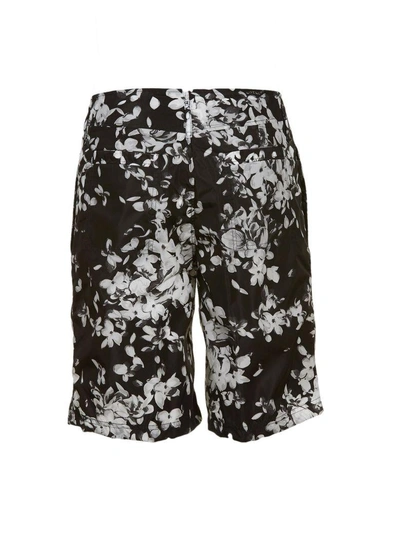 Shop Givenchy Floral Fitted Shorts In Nero-grigio