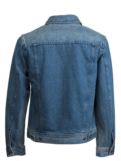 Shop A.p.c. Leonard Jacket In Denim Medio