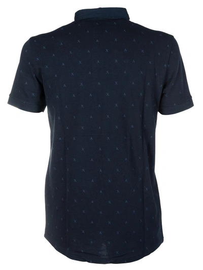 Shop Armani Collezioni Scattered Logo Polo Shirt In 1510navy