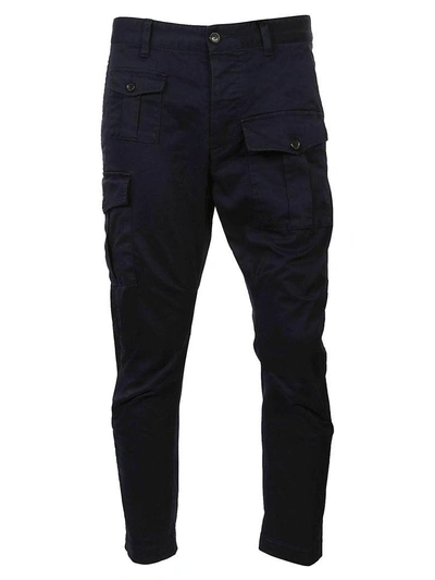 Shop Dsquared2 Cargo Trousers In Blu Scuro