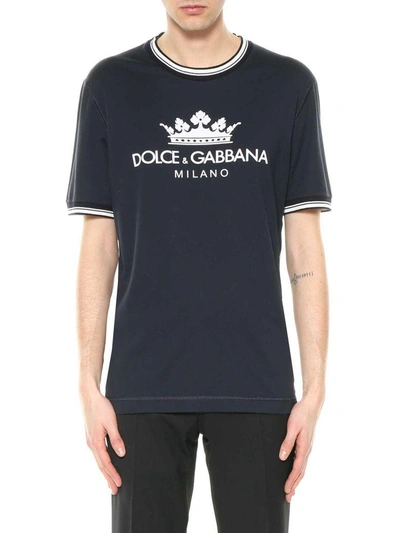 Shop Dolce & Gabbana Black And White T-shirt From Dolce E Gabbana In Blu